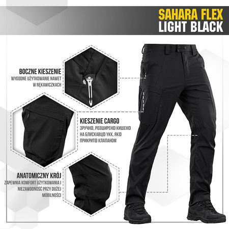 Spodnie Sahara Flex Light  - Black