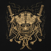 Koszulka Gold Samurai Oversize  - Black