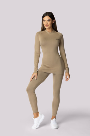Legginsy termoaktywne ALPHA, damskie - Sand