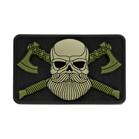 Naszywka Bearded Skull 3D PVC  - Black/Olive