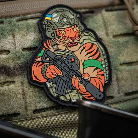 Naszywka Tiger Zielona Opaska PVC  - MC