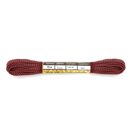 M-Tac paracord Minicord 15m  - Black/Red