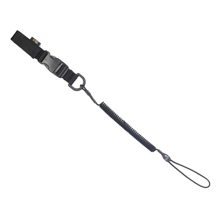 Smycz-Retraktor Lite Kombinowana z D-Ringiem I Fastexem  - Black
