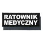 RATOWNIK MEDYCZNY / Naszywka Odblaskowa z rzepem, tło czarne, kolor liter srebrny odblaskowy