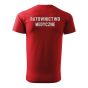 Bawełniana Koszulka T-Shirt z napisem RATOWNICTWO MEDYCZNE, czerwona, widok z tyłu