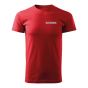 Bawełniana Koszulka T-Shirt z napisem RATOWNIK, czerwona, widok z przodu