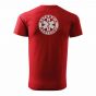 Bawełniana Koszulka T-Shirt z napisem RATOWNIK MEDYCZNY + Eskulap, czerwona, widok z tyłu