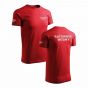 Bawełniana Koszulka T-Shirt z napisem RATOWNIK WODNY, czerwona, widok z przodu i z tyłu + rękawki