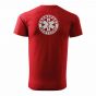 Bawełniana Koszulka T-Shirt z napisem TRANSPORT MEDYCZNY + Eskulap, czerwona, widok z tyłu
