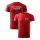 Bawełniana Koszulka T-Shirt z napisem RATOWNIK WODNY, czerwona, widok z przodu i z tyłu