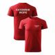 Bawełniana Koszulka T-Shirt z napisem RATOWNIK WOPR, czerwona, widok z przodu i z tyłu