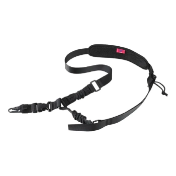 TacBull | Jednopunktowy pas nośny do broni z karabińczykiem i szybką regulacją długości | Czarny