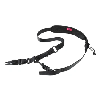 TacBull | Jednopunktowy pas nośny do broni z karabińczykiem i szybką regulacją długości | Czarny